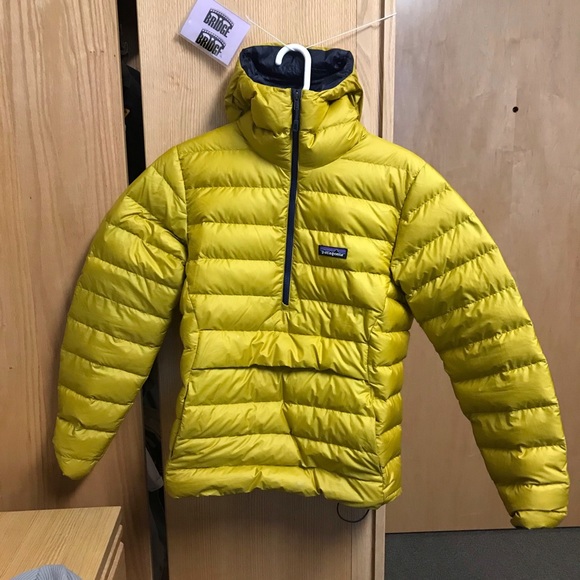 patagonia down sweater hoody yellow